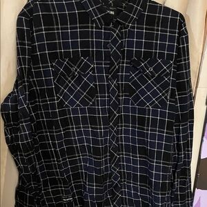 Fox Men's Dark Checkered Button Down Shirt
